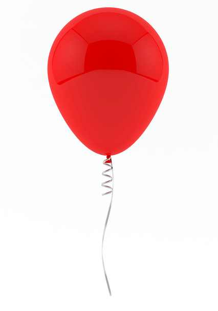 Κόκκινο μπαλόνι απομονωμένο σε λευκό - Φωτογραφία, εικόνα