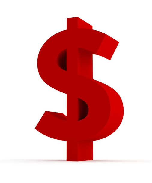 κόκκινο σύμβολο του δολαρίου απομονωθεί - Φωτογραφία, εικόνα