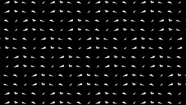 Collezione di aerei di carta fatti a mano. Animazione loop del piano di carta bianca fluente su sfondo nero. Concetto di connessione aziendale. Origami aereo in volo
. - Filmati, video