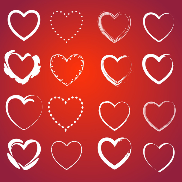 Heart on a red - Vetor, Imagem