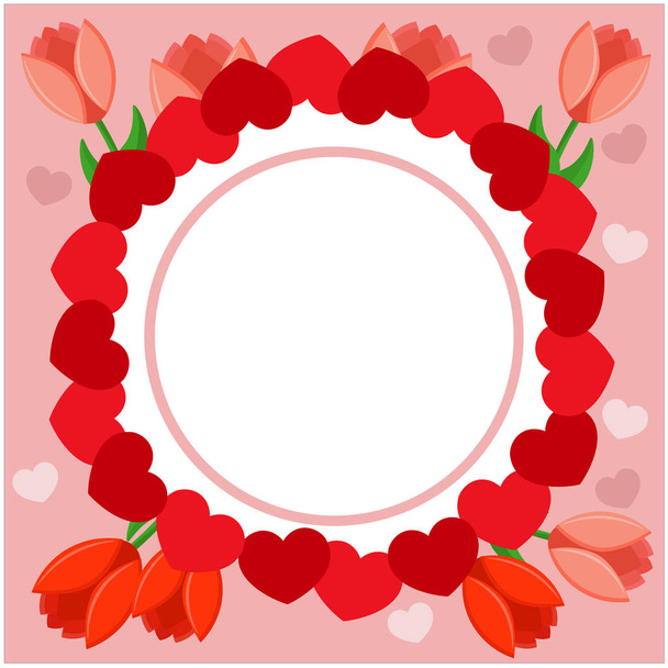 Frame for Valentine's day greetings. Vector illustration for creating and sending Valentine cards for the holiday. - Vetor, Imagem