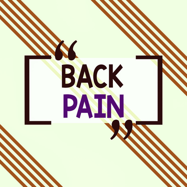 A Back Pain-t ábrázoló levél. Üzleti koncepció Fájdalom a csontok érezte a test alsó részén Tér téglalap papír lap töltött teljes létrehozása minta téma - Fotó, kép
