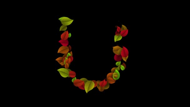 Carta U maiúscula feita com folhas coloridas
 - Filmagem, Vídeo