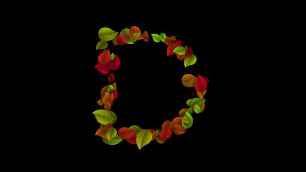 Carta D maiúscula feita com folhas coloridas
 - Filmagem, Vídeo