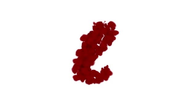 血のアルファベットの概念,文字lは中央に表示され、風と共に消えます,白に隔離されました - 映像、動画