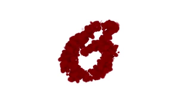 Sangue numero 6 appare al centro e svanisce con il vento, isolato su bianco
 - Filmati, video