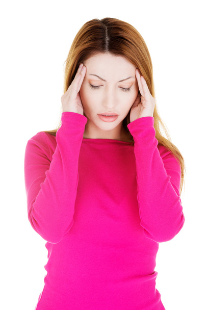 Woman with headache or problem - Foto, Imagem
