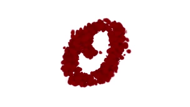 Alfabeto del sangue concetto, lettera o appare al centro e svanisce con il vento, isolato su bianco
 - Filmati, video
