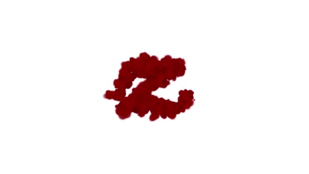 血のアルファベットの概念は、文字Zは中央に表示され、白に隔離された風で離れてフェード - 映像、動画
