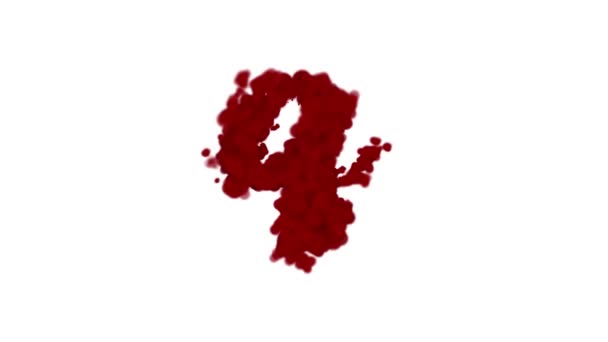 Alfabeto del sangue concetto, lettera Q appare al centro e svanisce con il vento, isolato su bianco
 - Filmati, video
