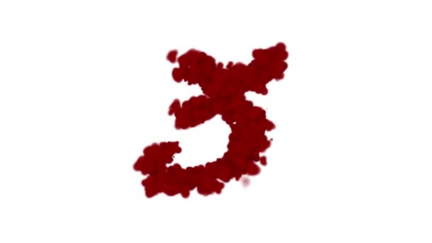 Sangue numero 3 appare al centro e svanisce con il vento, isolato su bianco
 - Filmati, video