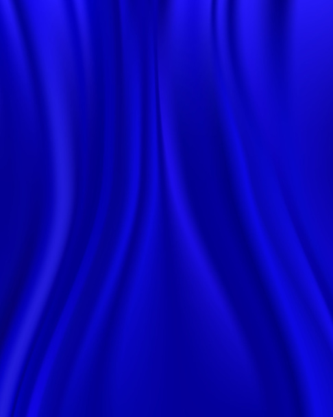 Absztrakt kék selyem szövet, háttér - Vektor, kép