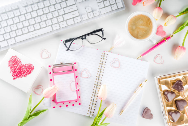 Spring woman office concept flatlay - Photo, Image