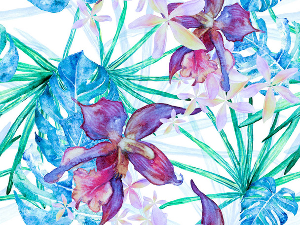 Orchid Seamless Pattern. - Foto, imagen