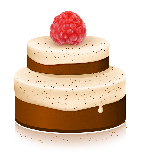 Cake with ripe raspberries - Vector, Imagen