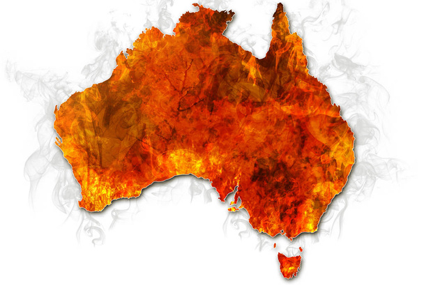 Mapa pożarów krzewów australijskich - Zdjęcie, obraz