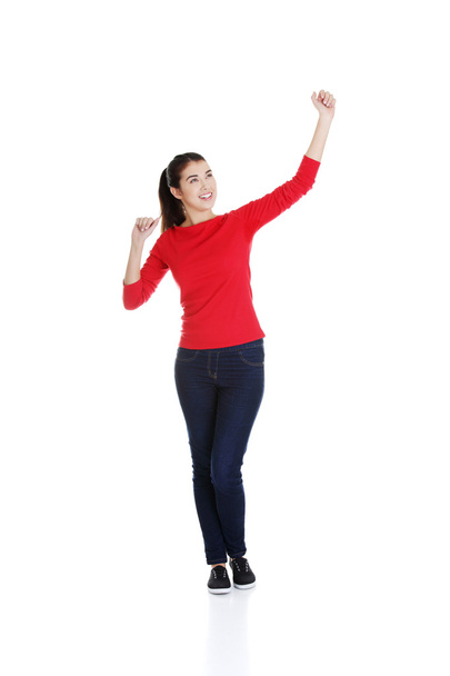 Young woman with fists up - Photo, Image