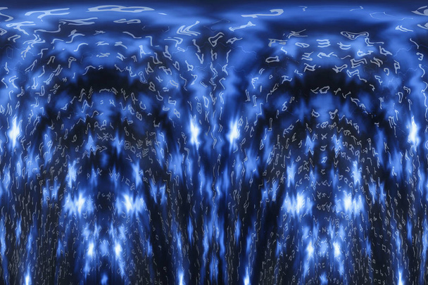 Blauwe matrix digitale achtergrond. Abstract cyberspace concept. - Foto, afbeelding