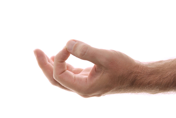 jógové rukou pozici gyan izolované na bílém - Fotografie, Obrázek