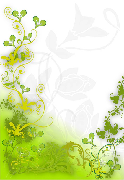 green background flourishes, texture backdrop wallpaper  - 写真・画像