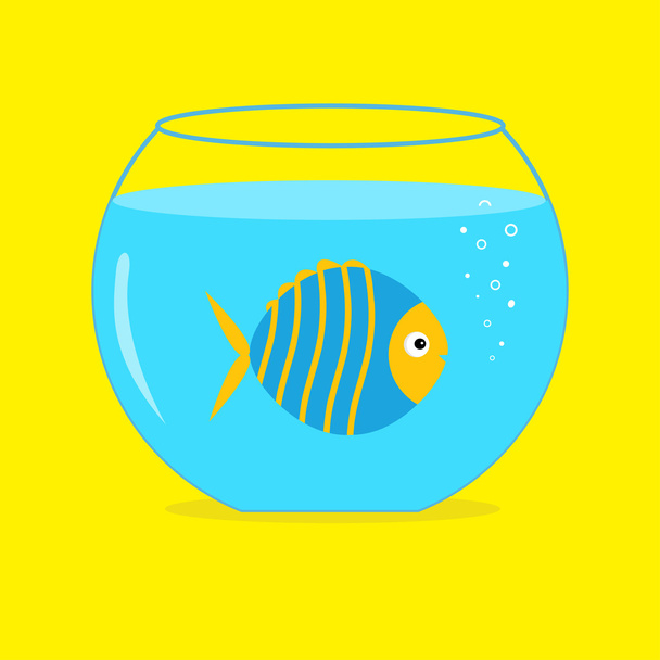 Blue fish in the aquarium. - Vector, Image