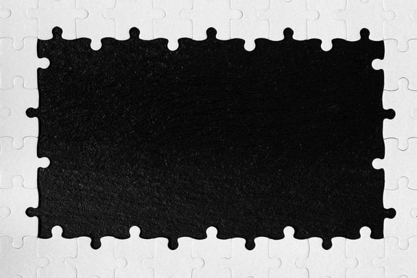 Kadrowanie w kształcie prostokąta, wykonany z białego Puzzl - Zdjęcie, obraz