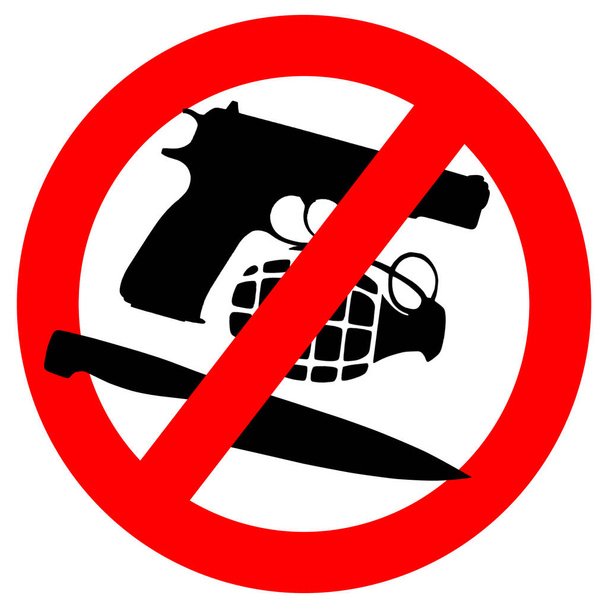 знак Немає зброї на білому тлі
 - Фото, зображення