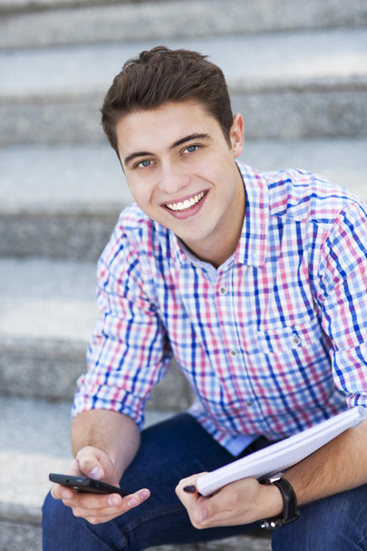 Male student smiling - Photo, Image