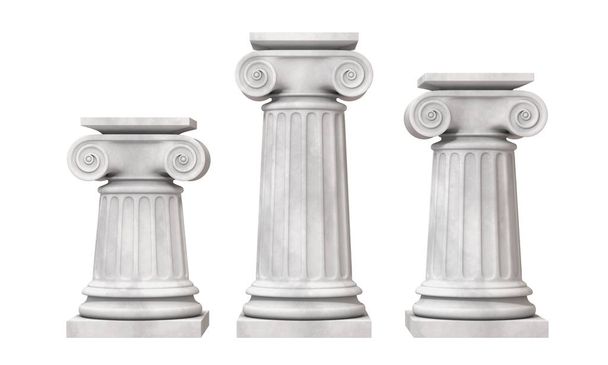 Ελληνικές στήλες απομονωμένες 3d - Φωτογραφία, εικόνα