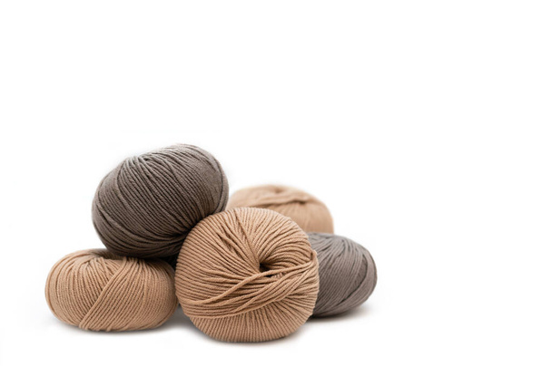 Close up of wool knitting on white background - Photo, image