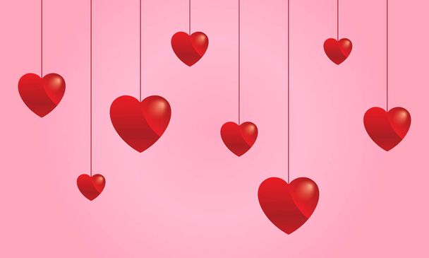 Ευτυχισμένο το πρότυπο διάνυσμα ημέρα του Αγίου Βαλεντίνου με ρομαντική καρδιά αγάπης. Ημέρα του Αγίου Βαλεντίνου χαρτί χειροτεχνίας, Χαιρετισμός σχεδιασμό καρτών - Διάνυσμα, εικόνα