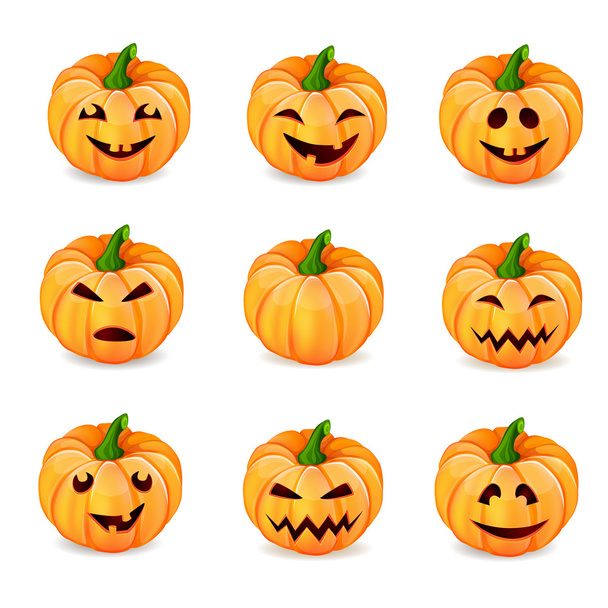 Set de calabazas para Halloween
 - Vector, Imagen
