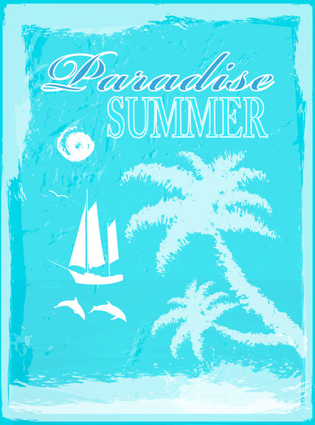 Paradise summer.Travel background.Vector - Vector, Image