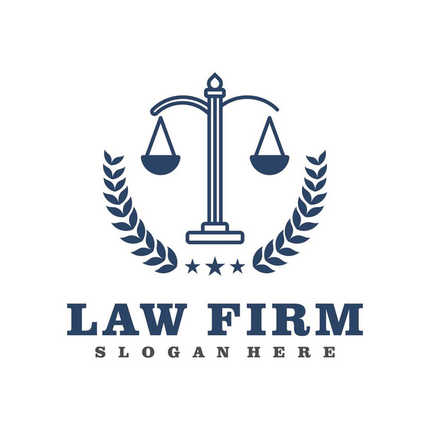 law and legal scales logo, icon and template - Vector, Image