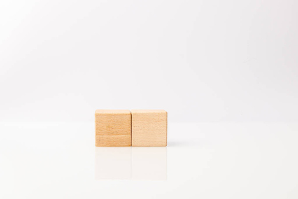 wooden cubes on a white background  - Foto, imagen