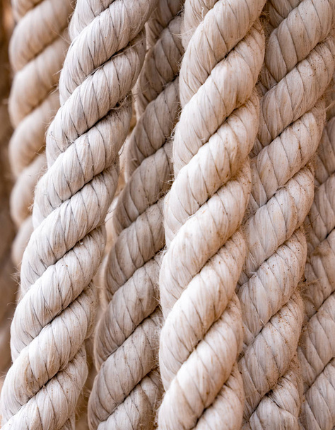 Natural rough ropes close up - Foto, Imagem