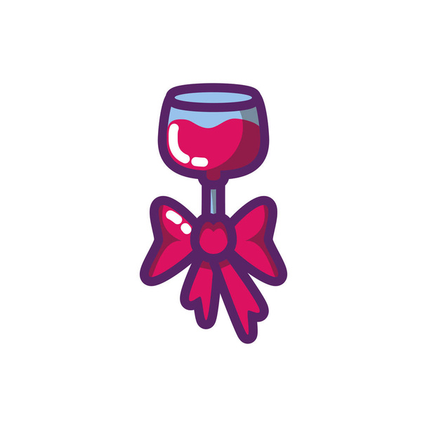 Coupe à vin isolée avec design vectoriel noeud papillon
 - Vecteur, image