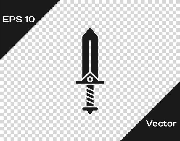 Grey Sword for game icon isolated on transparent background. Vector Illustration - Vecteur, image