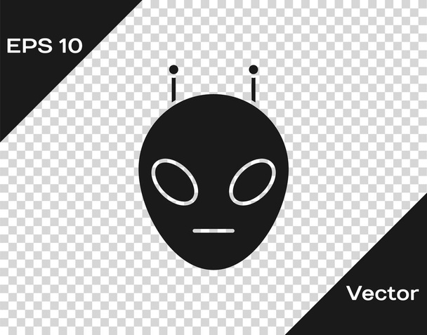 Иконка Grey Alien выделена на прозрачном фоне. Внеземное инопланетное лицо или символ головы. Векторная миграция
 - Вектор,изображение