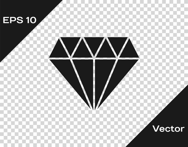 Icono Diamante Gris aislado sobre fondo transparente. Símbolo joyería. Piedra de gema. Ilustración vectorial
 - Vector, Imagen