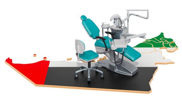 Dentistry in the United Arab Emirates concept, 3D rendering - Photo, Image