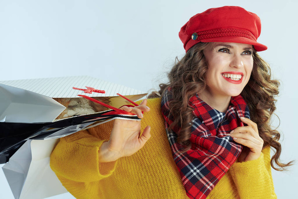 smiling elegant female with shopping bags - Valokuva, kuva