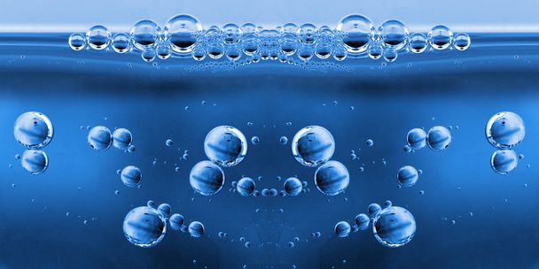 液体 - 抽象的な自然の背景の泡. - 写真・画像