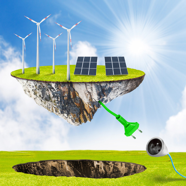 Зеленая энергия. Концепция возобновляемых источников энергии. - Фото, изображение
