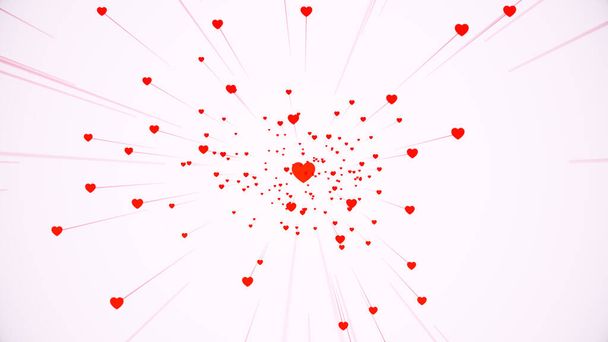 Valentine's Day greeting card illustration, connected hearts - Photo, Image