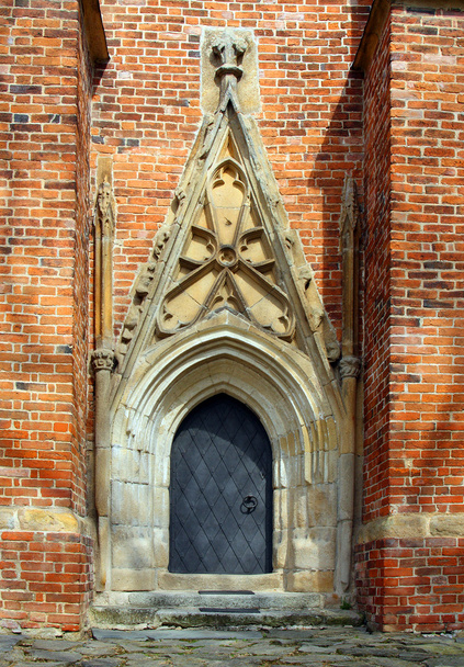 Steingotische Kirchentür - Foto, Bild