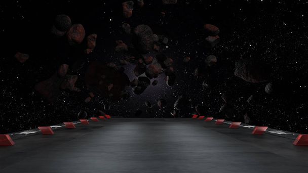 corridoio sci fi con vista sulla galassia spaziale rendering 3d
 - Foto, immagini