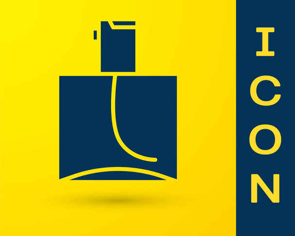 Icono Perfume azul aislado sobre fondo amarillo. Ilustración vectorial
 - Vector, imagen