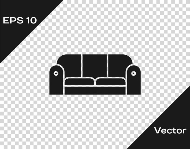Szara ikona sofa jest odizolowana na przezroczystym tle. Ilustracja wektorowa - Wektor, obraz