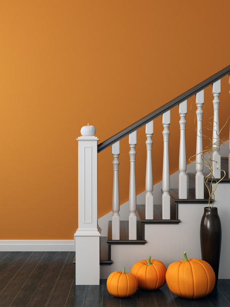 Treppe mit festlicher Dekoration - Foto, Bild